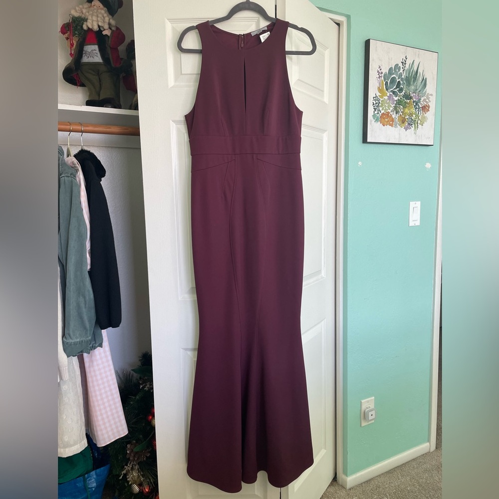 Zac Posen Dark Berry Trumpet Style Gown